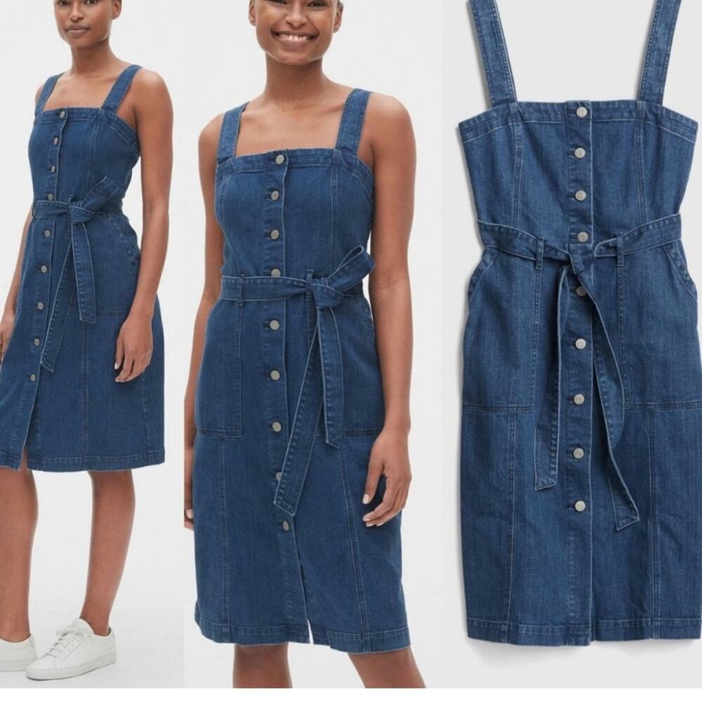 Gap Women’s Blue Denim Button Down Dress Size S